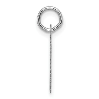 14k White Gold Slanted Block Letter B Initial Charm