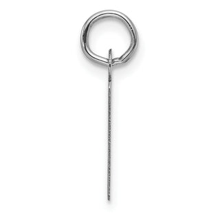 14k White Gold Slanted Block Letter D Initial Charm