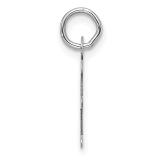 14K White Gold Slanted Block Letter E Initial Charm