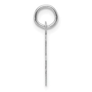 14K White Gold Slanted Block Letter F Initial Charm