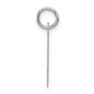 14K White Gold Slanted Block Letter H Initial Charm