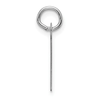 14K White Gold Slanted Block Letter I Initial Charm