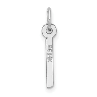 14K White Gold Slanted Block Letter I Initial Charm