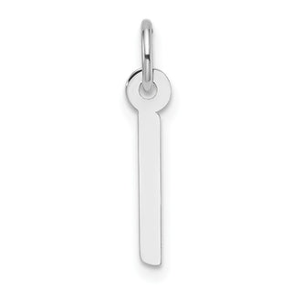 14K White Gold Slanted Block Letter I Initial Charm