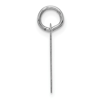 14K White Gold Slanted Block Letter J Initial Charm