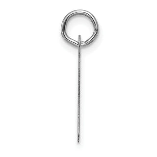 14K White Gold Slanted Block Letter K Initial Charm