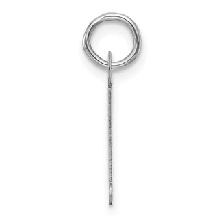 14K White Gold Slanted Block Letter L Initial Charm