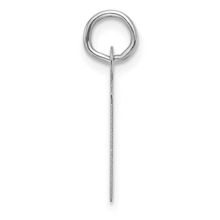 14K White Gold Slanted Block Letter M Initial Charm