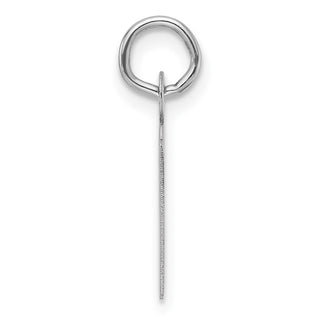 14K White Gold Slanted Block Letter N Initial Charm