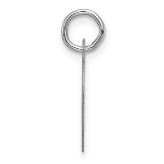 14K White Gold Slanted Block Letter O Initial Charm