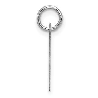 14K White Gold Slanted Block Letter O Initial Charm