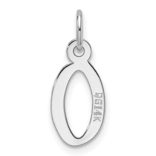 14K White Gold Slanted Block Letter O Initial Charm