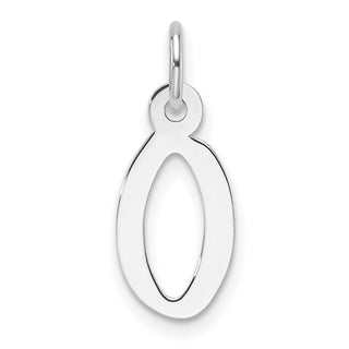 14K White Gold Slanted Block Letter O Initial Charm