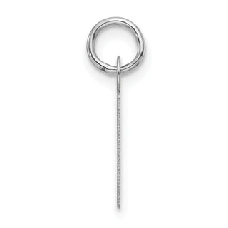14K White Gold Slanted Block Letter P Initial Charm