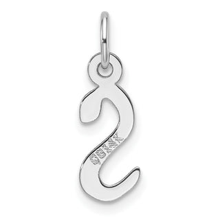14K White Gold Slanted Block Letter S Initial Charm
