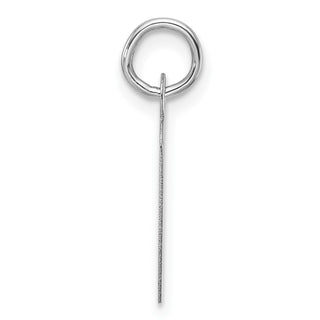 14K White Gold Slanted Block Letter U Initial Charm