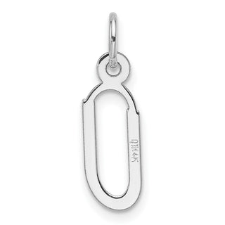 14K White Gold Slanted Block Letter U Initial Charm