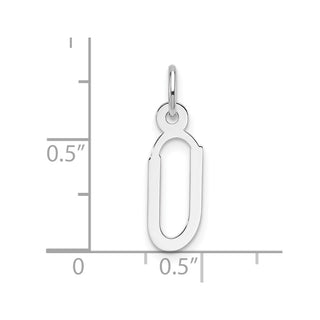 14K White Gold Slanted Block Letter U Initial Charm