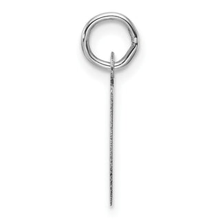 14K White Gold Slanted Block Letter V Initial Charm