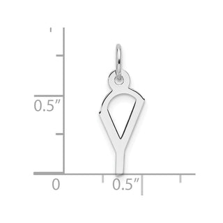 14K White Gold Slanted Block Letter Y Initial Charm