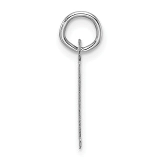 14k White Gold Slanted Block Letter Z Initial Charm