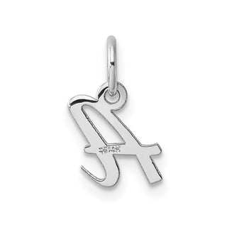 14k White Gold Small Script Letter A Initial Charm