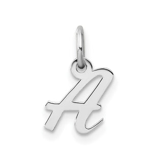 14k White Gold Small Script Letter A Initial Charm