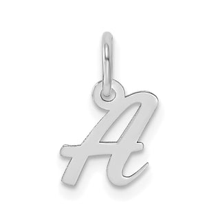 14k White Gold Small Script Letter A Initial Charm