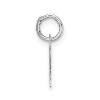 14k White Gold Small Script Letter B Initial Charm
