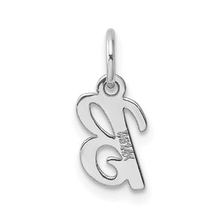 14k White Gold Small Script Letter B Initial Charm