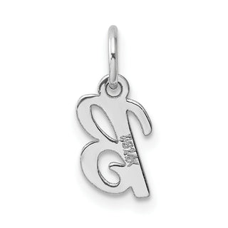 14k White Gold Small Script Letter B Initial Charm
