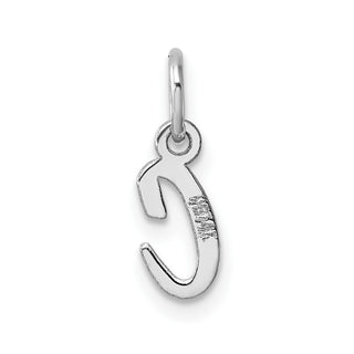 14k White Gold Small Script Letter C Initial Charm
