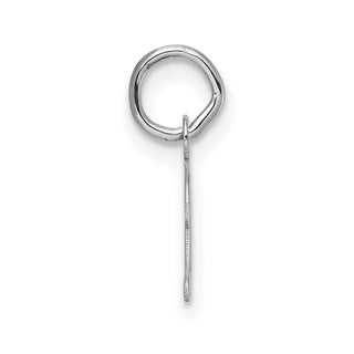 14k White Gold Small Script Letter D Initial Charm