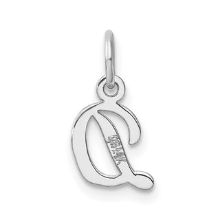 14k White Gold Small Script Letter D Initial Charm