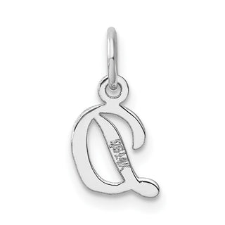 14k White Gold Small Script Letter D Initial Charm