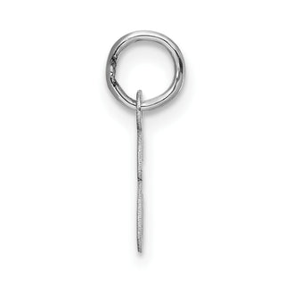 14k White Gold Small Script Letter E Initial Charm