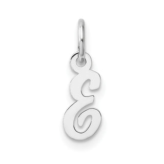 14k White Gold Small Script Letter E Initial Charm
