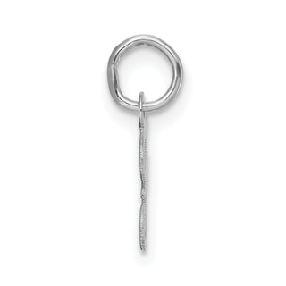 14k White Gold Small Script Letter F Initial Charm