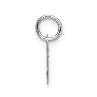 14k White Gold Small Script Letter H Initial Charm