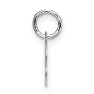 14k White Gold Small Script Letter H Initial Charm