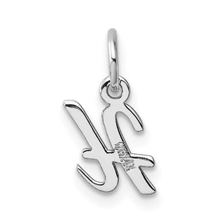 14k White Gold Small Script Letter H Initial Charm