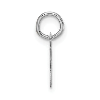 14k White Gold Small Script Letter I Initial Charm