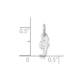 14k White Gold Small Script Letter I Initial Charm