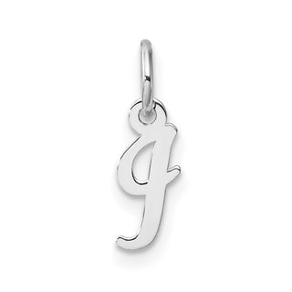 14k White Gold Small Script Letter I Initial Charm