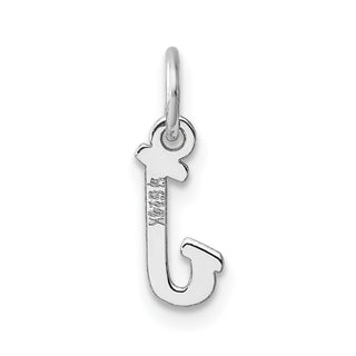 14k White Gold Small Script Letter J Initial Charm