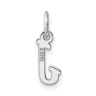 14k White Gold Small Script Letter J Initial Charm