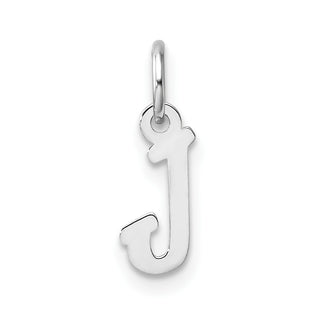 14k White Gold Small Script Letter J Initial Charm