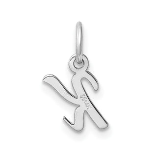 14k White Gold Small Script Letter K Initial Charm