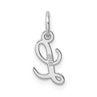 14k White Gold Small Script Letter L Initial Charm