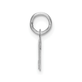 14k White Gold Small Script Letter M Initial Charm